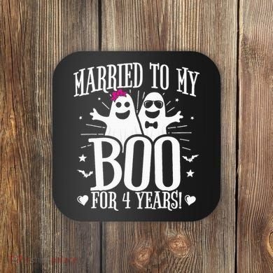 4th Wedding Anniversary October 4th Anniversary Coaster
