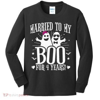 4th Wedding Anniversary October 4th Anniversary Kids Long Sleeve Shirt