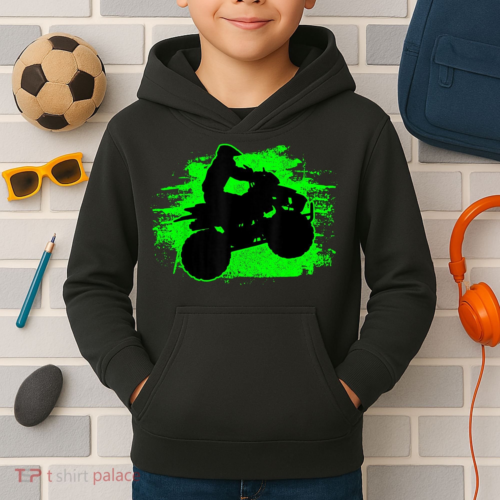 4 Wheeler Quad Bike ATV Riding Gift Men Kids Hoodie