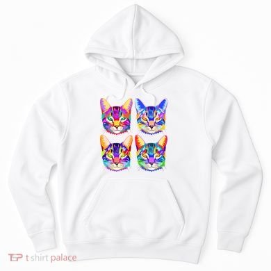 4X Cats - Colorful Portrait Hoodie