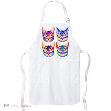 4X Cats - Colorful Portrait Apron