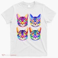 4X Cats - Colorful Portrait T-Shirt thumb 0