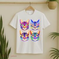 4X Cats - Colorful Portrait T-Shirt thumb 2
