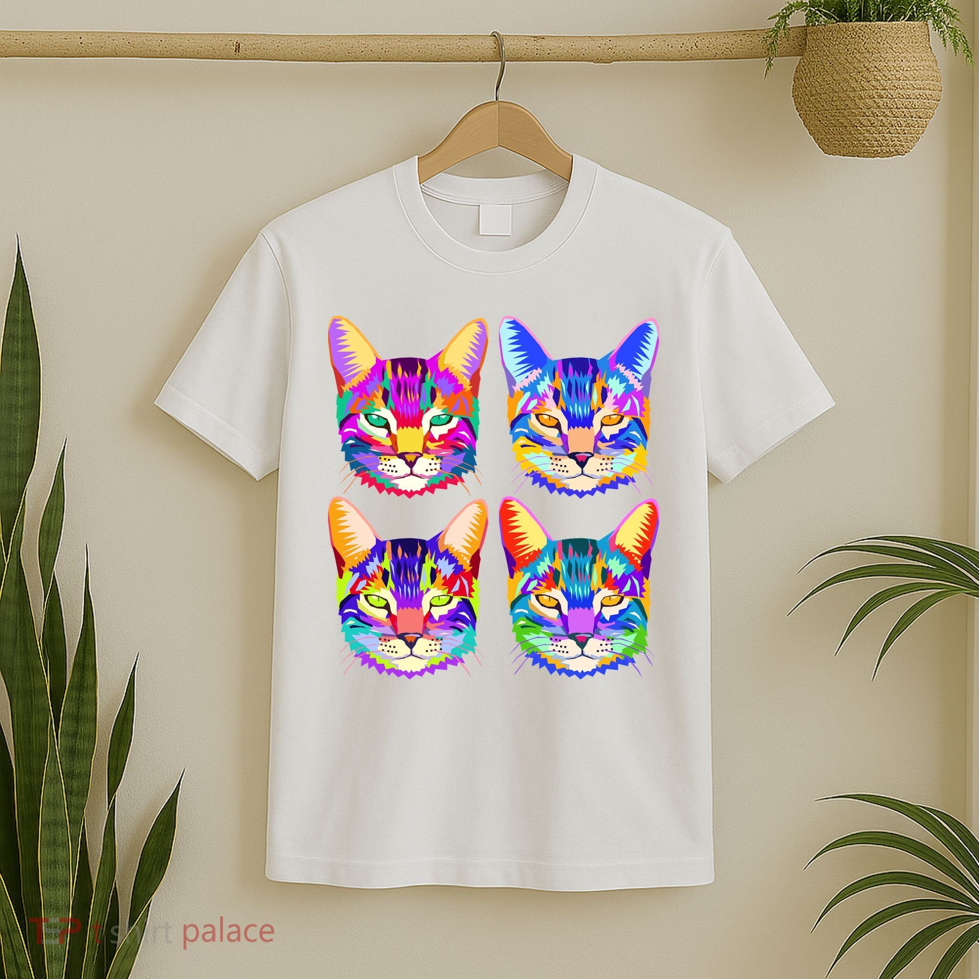 4X Cats - Colorful Portrait T-Shirt