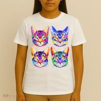 4X Cats - Colorful Portrait T-Shirt thumb 4