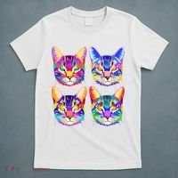 4X Cats - Colorful Portrait T-Shirt thumb 5