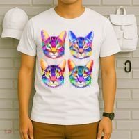 4X Cats - Colorful Portrait T-Shirt thumb 6