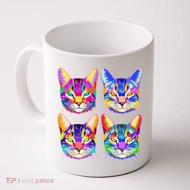 4X Cats - Colorful Portrait Coffee Mug