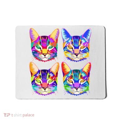 4X Cats - Colorful Portrait Mousepad