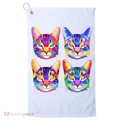 4X Cats - Colorful Portrait Golf Towel