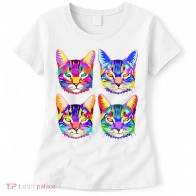 4X Cats - Colorful Portrait Women's T-Shirt