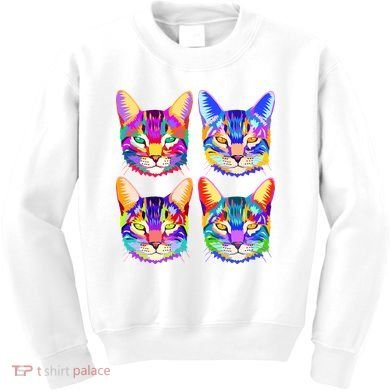 4X Cats - Colorful Portrait Kids Sweatshirt
