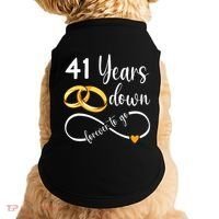 41 Years Down Forever To Go Couple 41st Wedding Anniversary Doggie Tank thumb 0