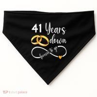 41 Years Down Forever To Go Couple 41st Wedding Anniversary USA-Made Doggie Bandana thumb 0