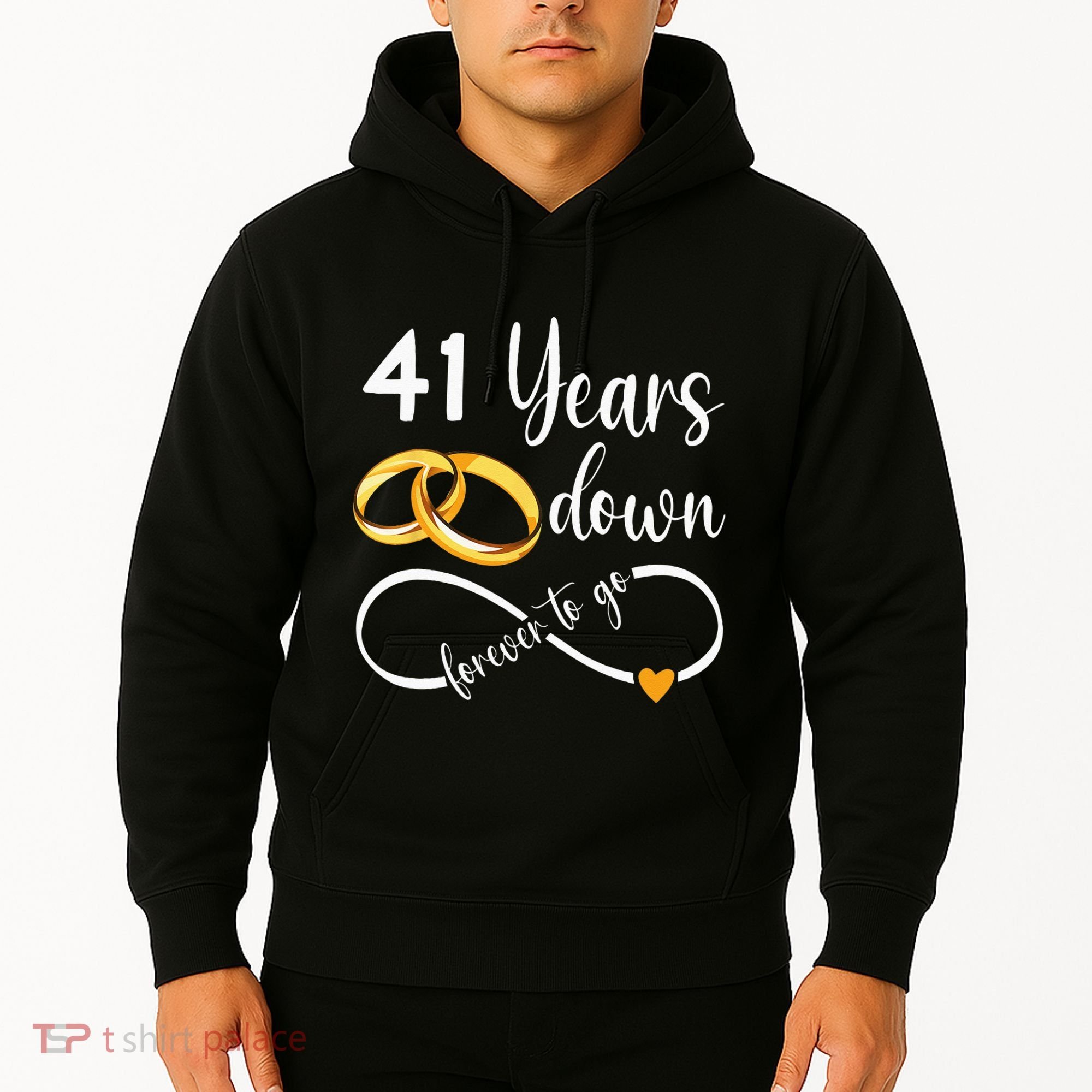 41 Years Down Forever To Go Couple 41st Wedding Anniversary Hoodie