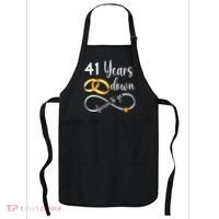 41 Years Down Forever To Go Couple 41st Wedding Anniversary Apron thumb 0