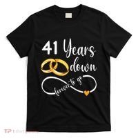 41 Years Down Forever To Go Couple 41st Wedding Anniversary T-Shirt thumb 0