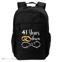 41 Years Down Forever To Go Couple 41st Wedding Anniversary Backpack thumb 0