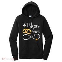 41 Years Down Forever To Go Couple 41st Wedding Anniversary Women's Hoodie thumb 0