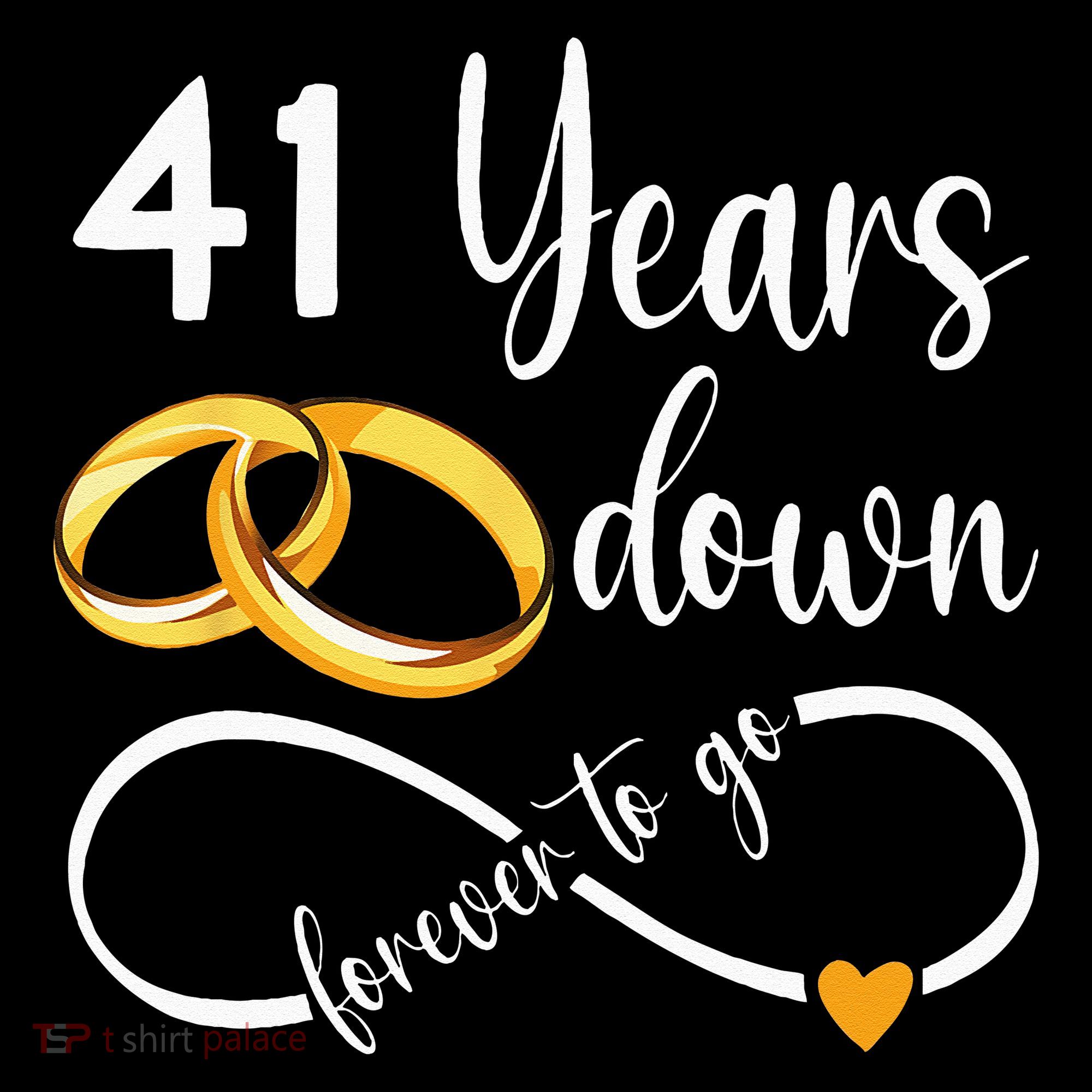 41 Years Down Forever To Go Couple 41st Wedding Anniversary Women's Hoodie