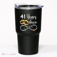 41 Years Down Forever To Go Couple 41st Wedding Anniversary Tumbler thumb 0
