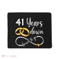 41 Years Down Forever To Go Couple 41st Wedding Anniversary Mousepad thumb 0