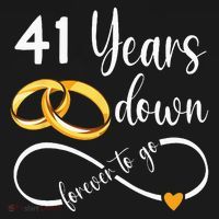 41 Years Down Forever To Go Couple 41st Wedding Anniversary Mousepad thumb 1