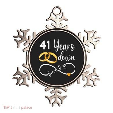 41 Years Down Forever To Go Couple 41st Wedding Anniversary Ornament
