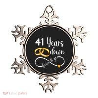 41 Years Down Forever To Go Couple 41st Wedding Anniversary Ornament thumb 0