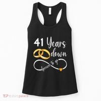 41 Years Down Forever To Go Couple 41st Wedding Anniversary Women's Tank Top thumb 0