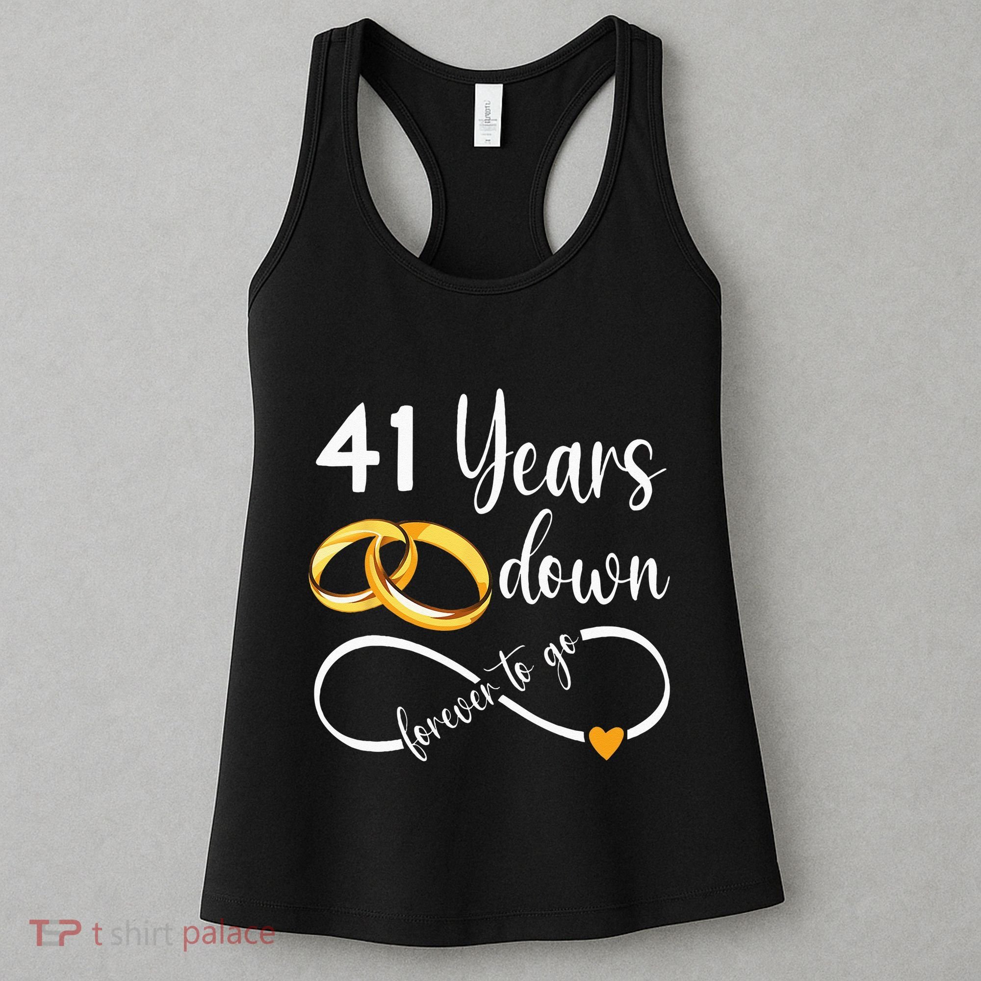 41 Years Down Forever To Go Couple 41st Wedding Anniversary Women's Tank Top