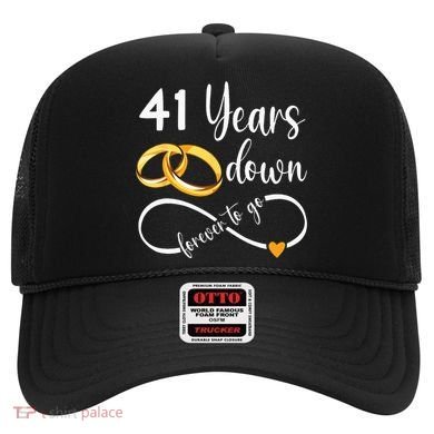 41 Years Down Forever To Go Couple 41st Wedding Anniversary Hat