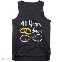 41 Years Down Forever To Go Couple 41st Wedding Anniversary Tank Top thumb 0