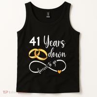 41 Years Down Forever To Go Couple 41st Wedding Anniversary Tank Top thumb 2