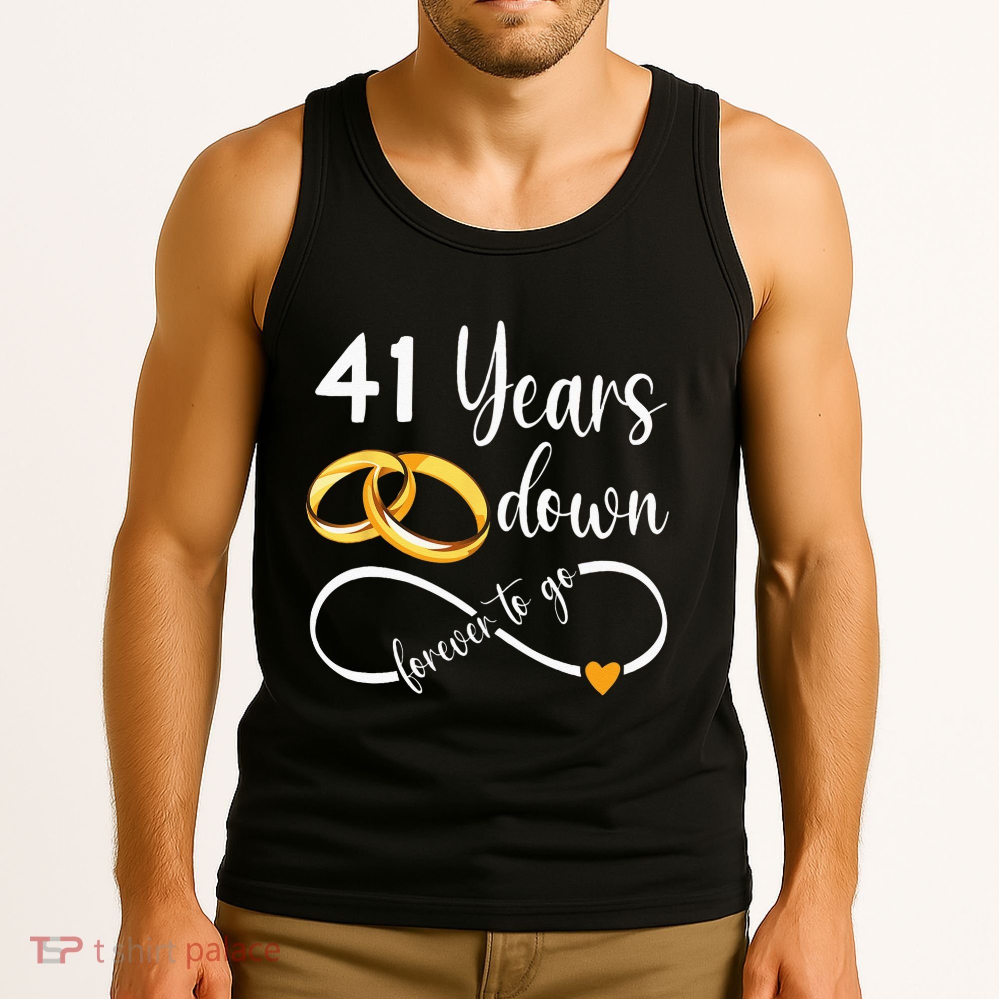 41 Years Down Forever To Go Couple 41st Wedding Anniversary Tank Top