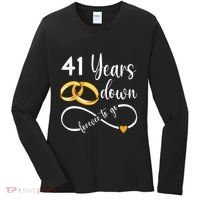 41 Years Down Forever To Go Couple 41st Wedding Anniversary Women's Long Sleeve Shirt thumb 0