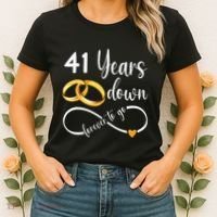 41 Years Down Forever To Go Couple 41st Wedding Anniversary Women's T-Shirt thumb 2