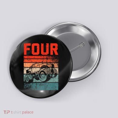 4 Year Old 4th Birthday Monster Truck Button