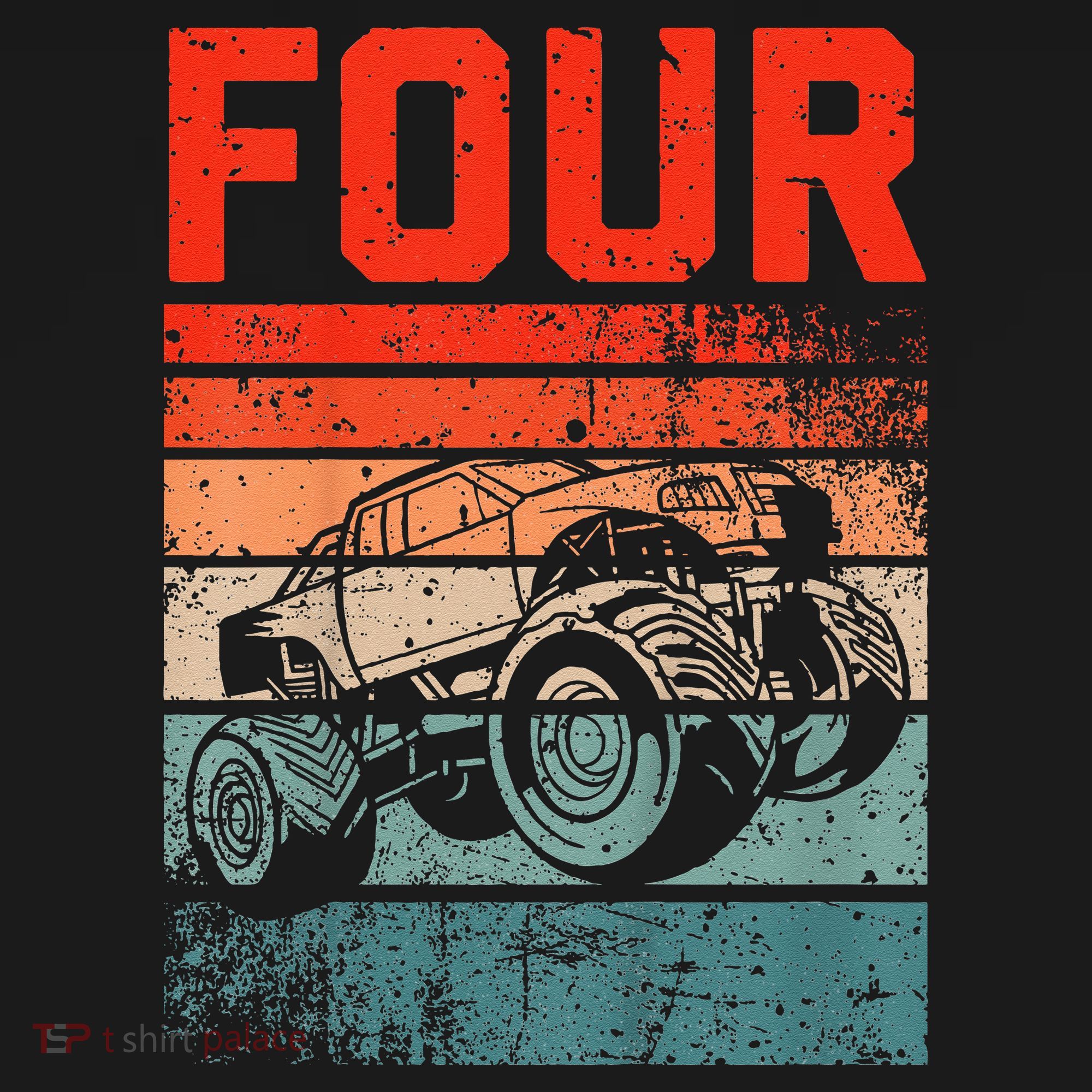 4 Year Old 4th Birthday Monster Truck Kids Sweatshirt