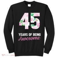45 Years Old Bday 45 Years Of Being Awesome 45th Birthday Sweatshirt thumb 0