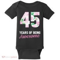 45 Years Old Bday 45 Years Of Being Awesome 45th Birthday Baby Bodysuit thumb 0
