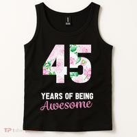 45 Years Old Bday 45 Years Of Being Awesome 45th Birthday Tank Top thumb 2