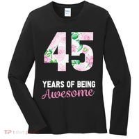 45 Years Old Bday 45 Years Of Being Awesome 45th Birthday Women's Long Sleeve Shirt thumb 0