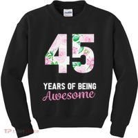 45 Years Old Bday 45 Years Of Being Awesome 45th Birthday Kids Sweatshirt thumb 0
