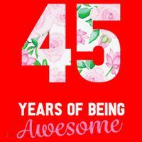 45 Years Old Bday 45 Years Of Being Awesome 45th Birthday Santa Hat thumb 1