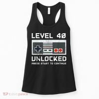 40 Year Old Forty Birthday Gift Level 40 Unlocked Gamer Women's Tank Top thumb 0