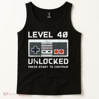 40 Year Old Forty Birthday Gift Level 40 Unlocked Gamer Tank Top thumb 2