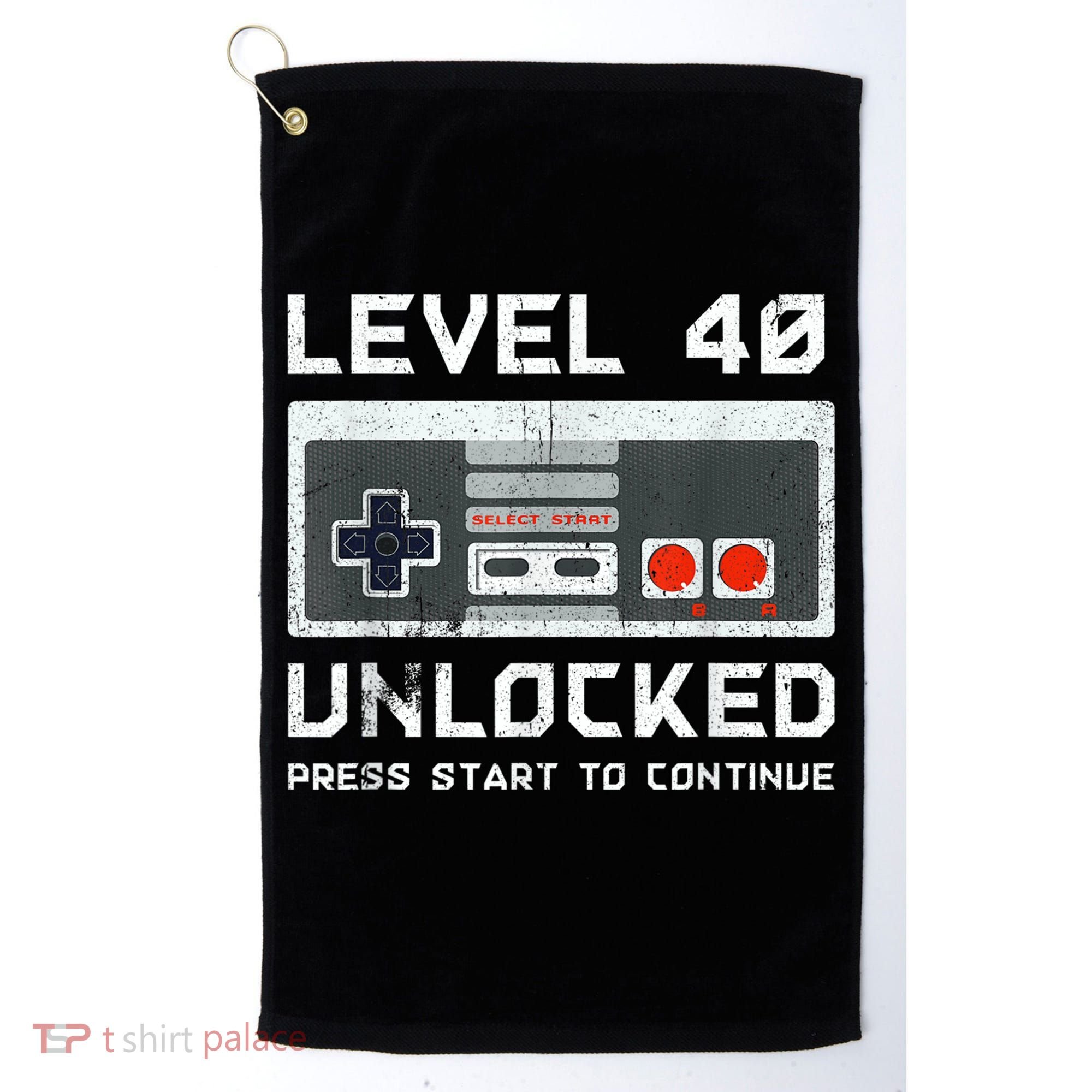 40 Year Old Forty Birthday Gift Level 40 Unlocked Gamer Golf Towel