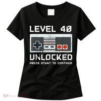 40 Year Old Forty Birthday Gift Level 40 Unlocked Gamer Women's T-Shirt thumb 0