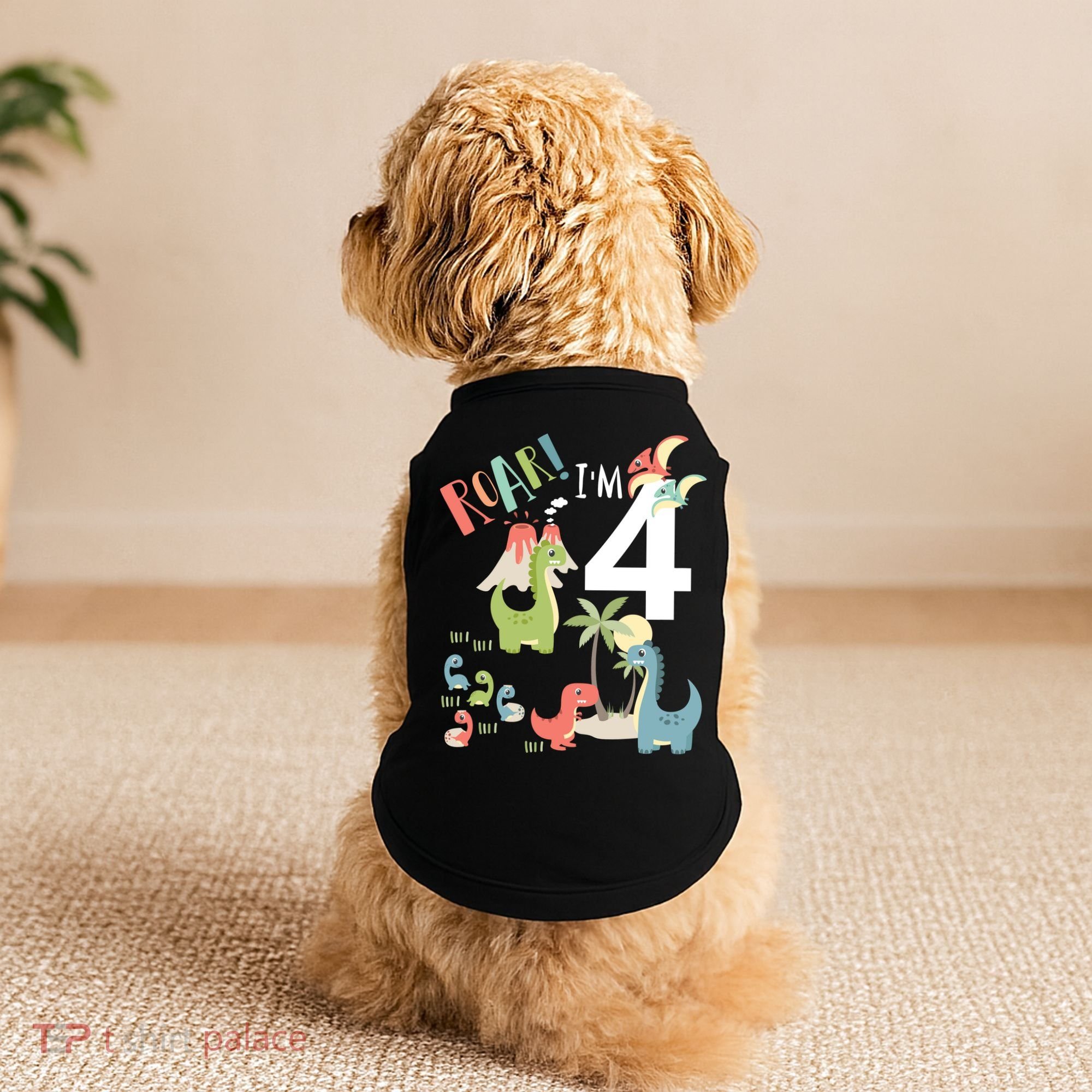 4 Year Old Roar Im 4 4th Birthday Boy T Rex Dinosaur Doggie Tank
